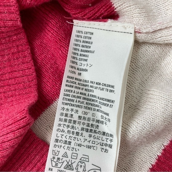 Hollister Pink & White Striped Long Button Down Knit Cardigan Sweater w/ Pockets - Picture 8 of 10